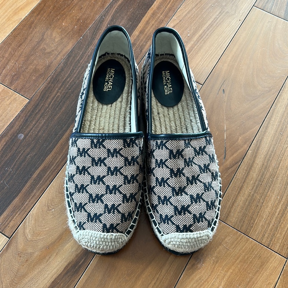 SOLD // MK monogram print espadrilles